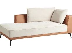 Divano angolare 3 posti MYKEN Tessuto Beige chiaro Lato destro