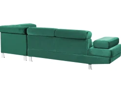 Divano angolare 5 posti NORREA Velluto Verde smeraldo Lato Sinistro