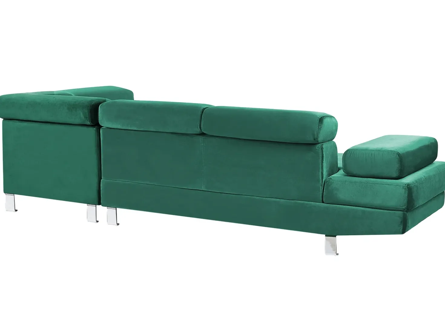 Divano angolare 5 posti NORREA Velluto Verde smeraldo Lato Sinistro