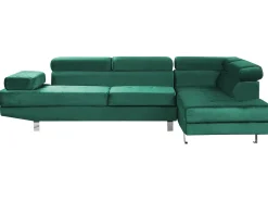 Divano angolare 5 posti NORREA Velluto Verde smeraldo Lato Sinistro