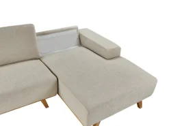 Divano angolare 3 posti NORA Tessuto Beige Lato Sinistro