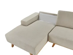 Divano angolare 3 posti NORA Tessuto Beige Lato destro
