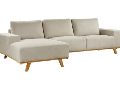 Divano angolare 3 posti NORA Tessuto Beige Lato destro