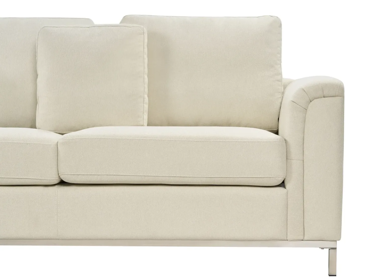 Divano angolare 5 posti OSLO Tessuto Beige con ottomana Lato destro