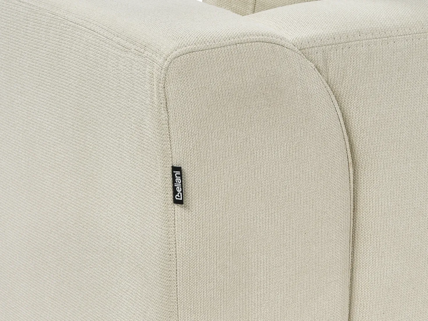 Divano angolare 5 posti OSLO Tessuto Beige con ottomana Lato destro