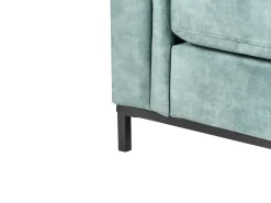 Divano angolare 5 posti OSLO Velluto Foglia di tè con ottomana Lato Sinistro