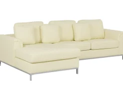 Divano angolare 4 posti OSLO Pelle naturale Beige chiaro Lato destro