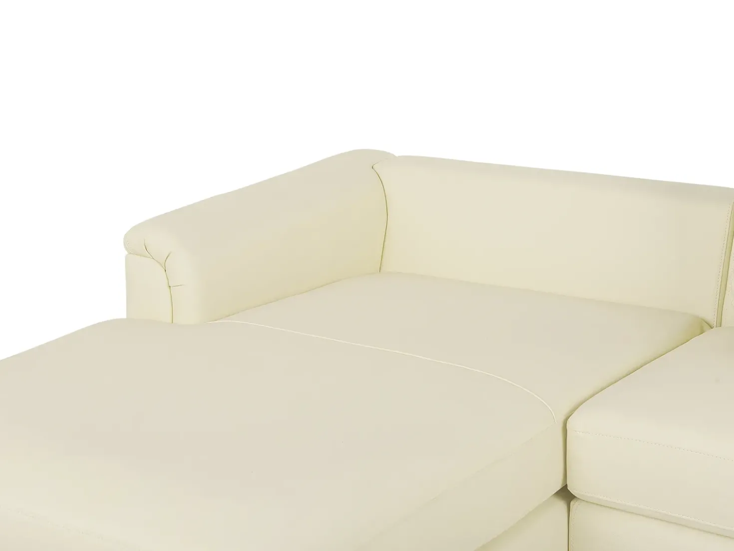 Divano angolare 4 posti OSLO Pelle naturale Beige chiaro Lato destro