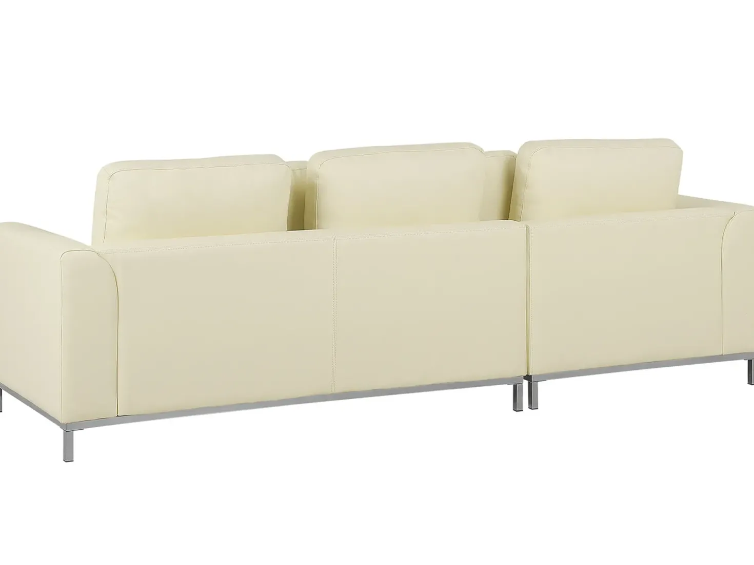 Divano angolare 4 posti OSLO Pelle naturale Beige chiaro Lato destro