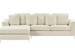 Divano angolare 4 posti OSLO Tessuto Beige Lato destro