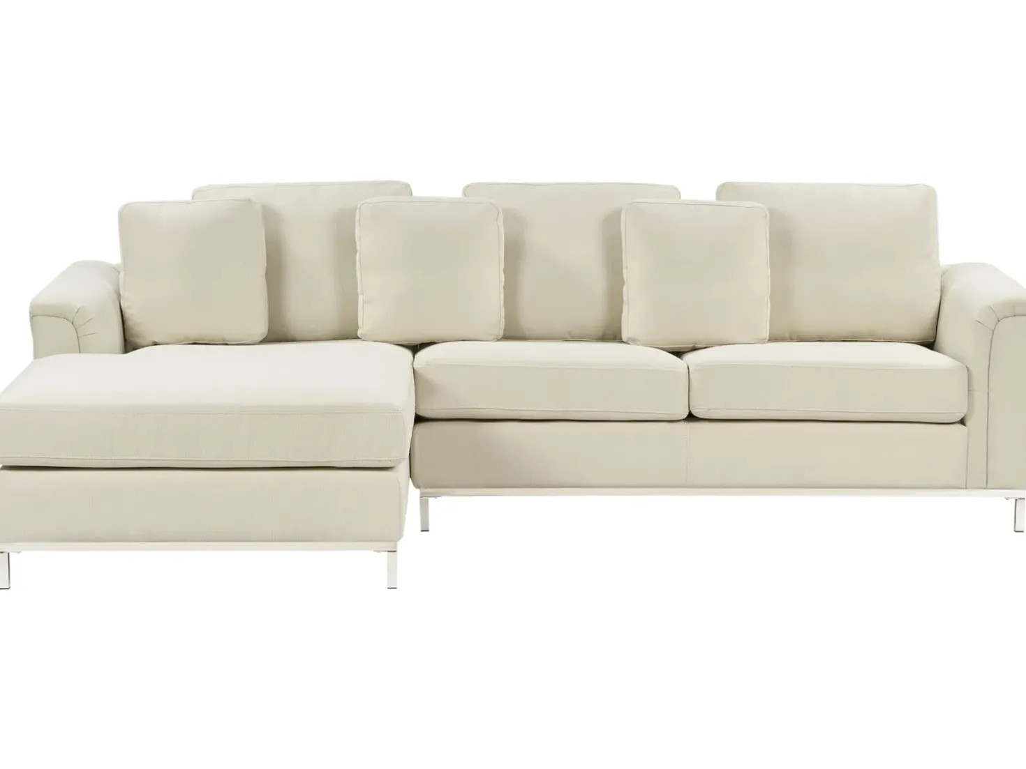Divano angolare 4 posti OSLO Tessuto Beige Lato destro