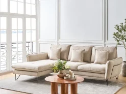 Divano angolare 3 posti SERSAN Ciniglia Beige Lato destro