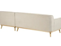 Divano angolare 3 posti SIMOS Velluto a coste Beige chiaro Lato Sinistro
