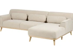 Divano angolare 3 posti SIMOS Velluto a coste Beige chiaro Lato Sinistro