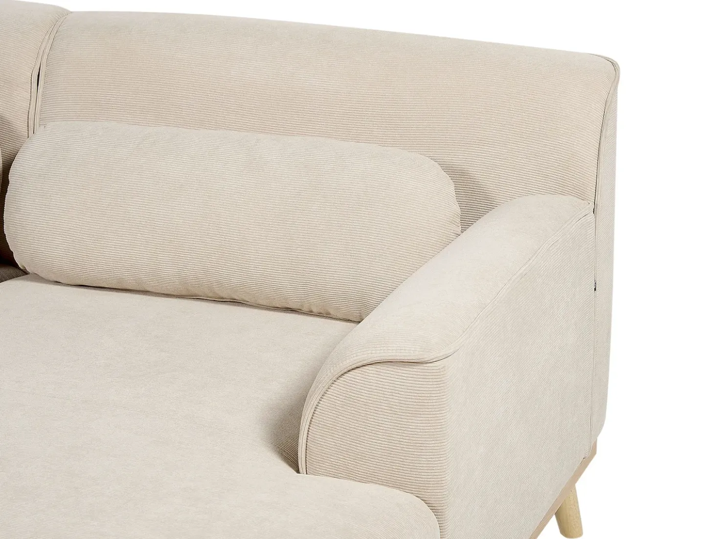 Divano angolare 3 posti SIMOS Velluto a coste Beige chiaro Lato Sinistro