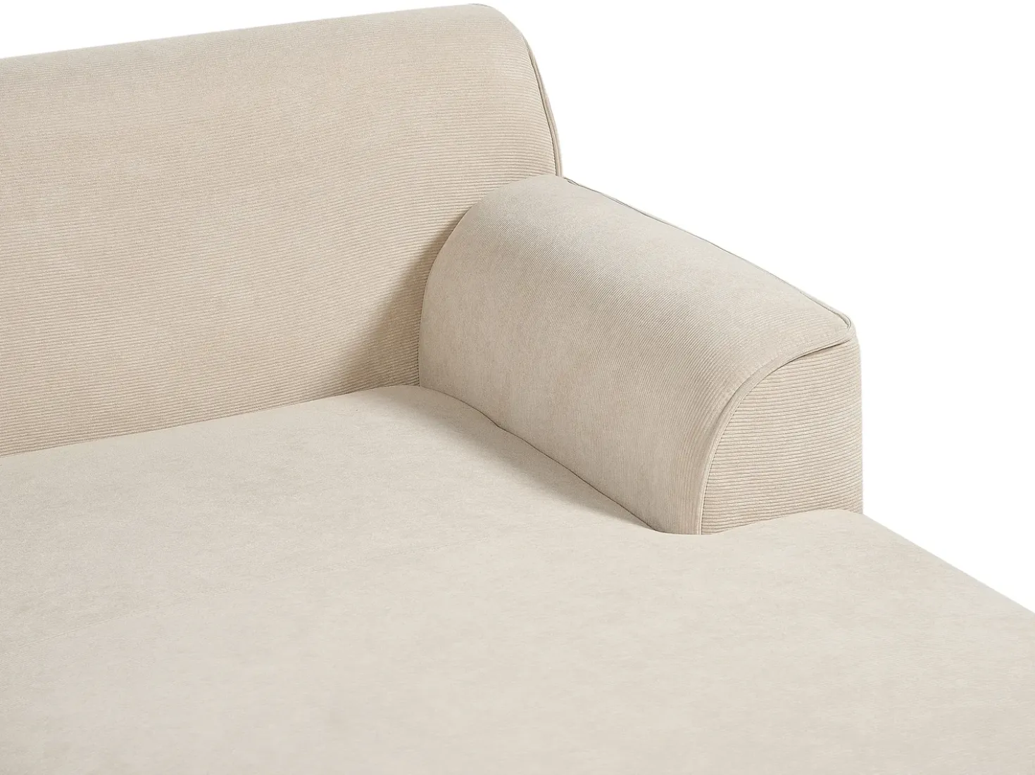 Divano angolare 3 posti SIMOS Velluto a coste Beige chiaro Lato Sinistro