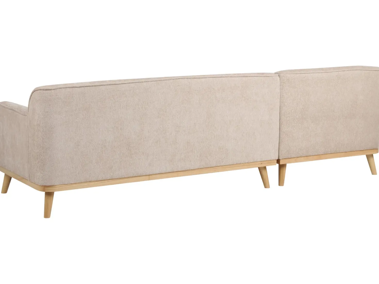 Divano angolare 3 posti SIMOS Ciniglia Beige Lato destro