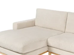 Divano angolare 4 posti SIGGARD II Velluto a coste Beige chiaro Lato destro