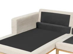 Divano angolare 4 posti SIGGARD II Velluto a coste Beige chiaro Lato destro