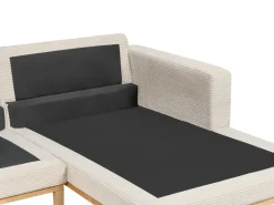 Divano angolare 4 posti SIGGARD Velluto a coste Beige chiaro Lato Sinistro