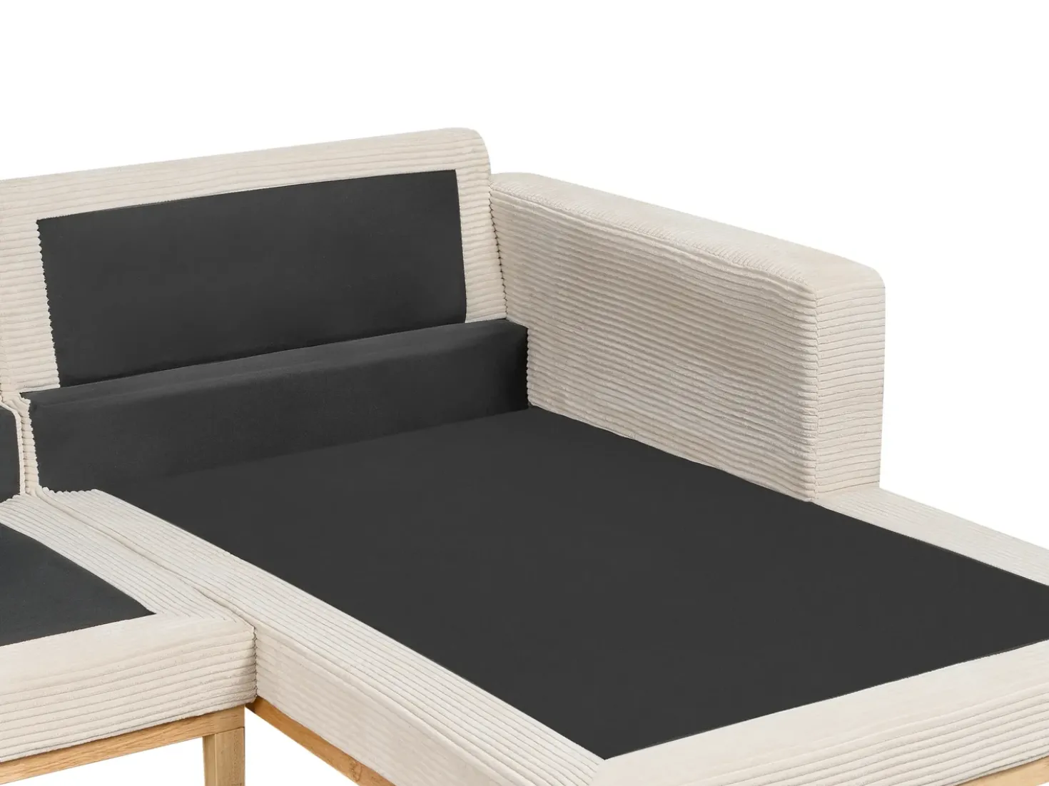 Divano angolare 4 posti SIGGARD Velluto a coste Beige chiaro Lato Sinistro