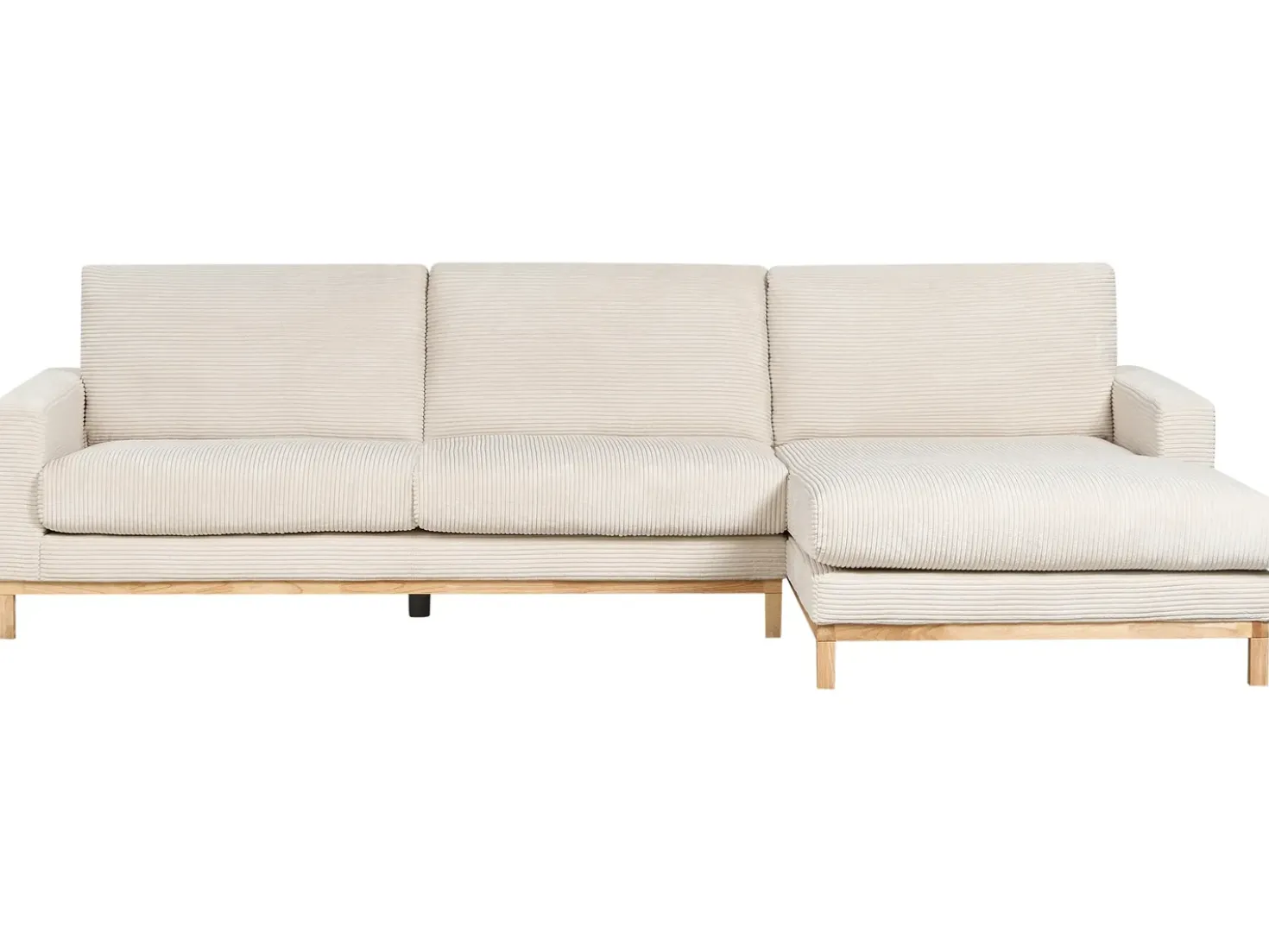 Divano angolare 4 posti SIGGARD Velluto a coste Beige chiaro Lato Sinistro