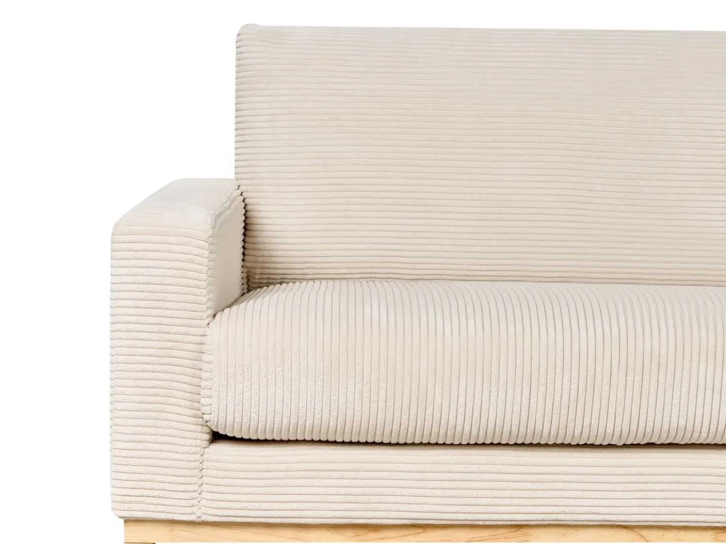 Divano angolare 4 posti SIGGARD Velluto a coste Beige chiaro Lato Sinistro