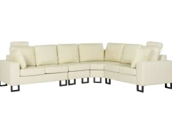 Divano angolare 6 posti STOCKHOLM Pelle naturale Beige chiaro Lato Sinistro