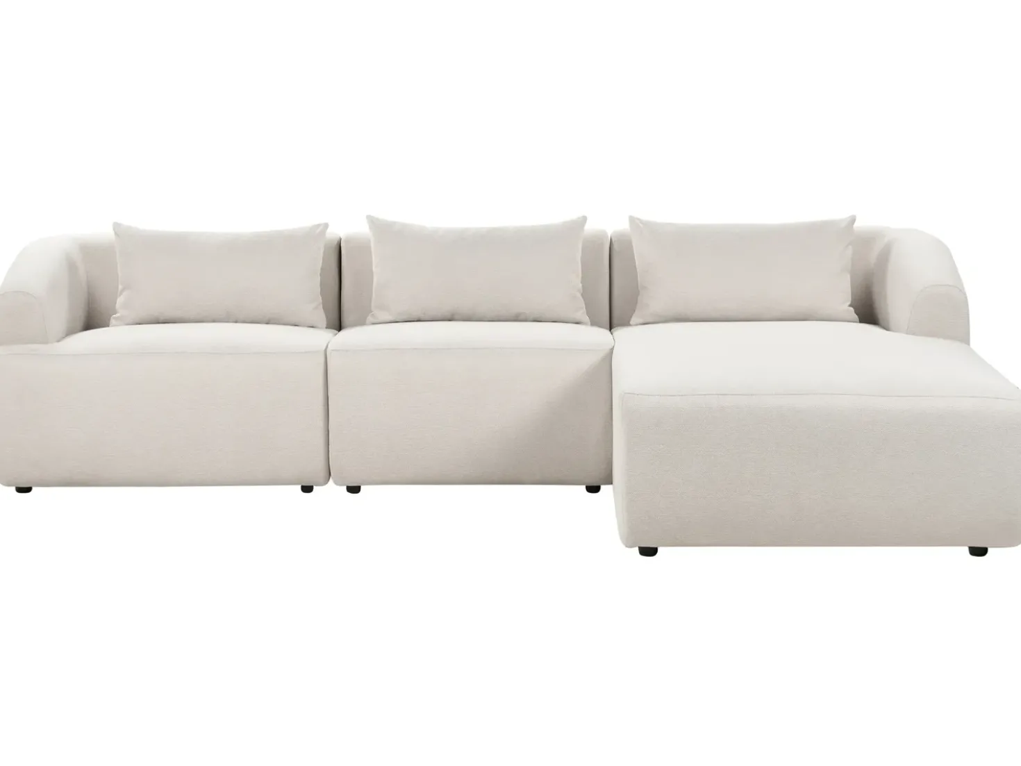 Divano angolare 3 posti SVANSELE Tessuto Beige chiaro Lato Sinistro