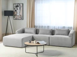 Divano angolare 3 posti SVANSELE Tessuto Grigio chiaro Lato destro