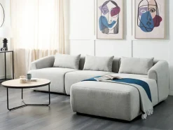 Divano angolare 3 posti SVANSELE Tessuto Grigio Lato Sinistro