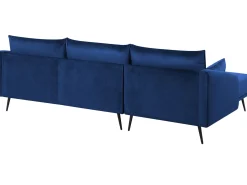 Divano angolare 3 posti VARDE Velluto Blu marino LED Lato destro