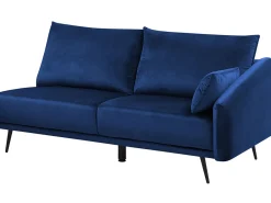 Divano angolare 3 posti VARDE Velluto Blu marino Lato destro