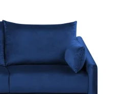 Divano angolare 3 posti VARDE Velluto Blu marino Lato destro