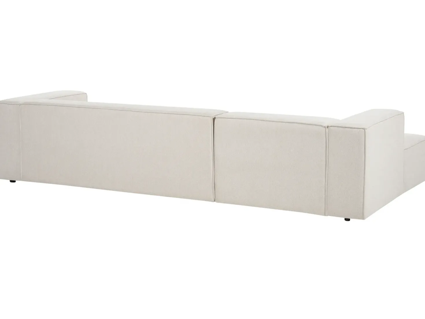 Divano angolare 3 posti VERNON Tessuto Beige chiaro Lato destro