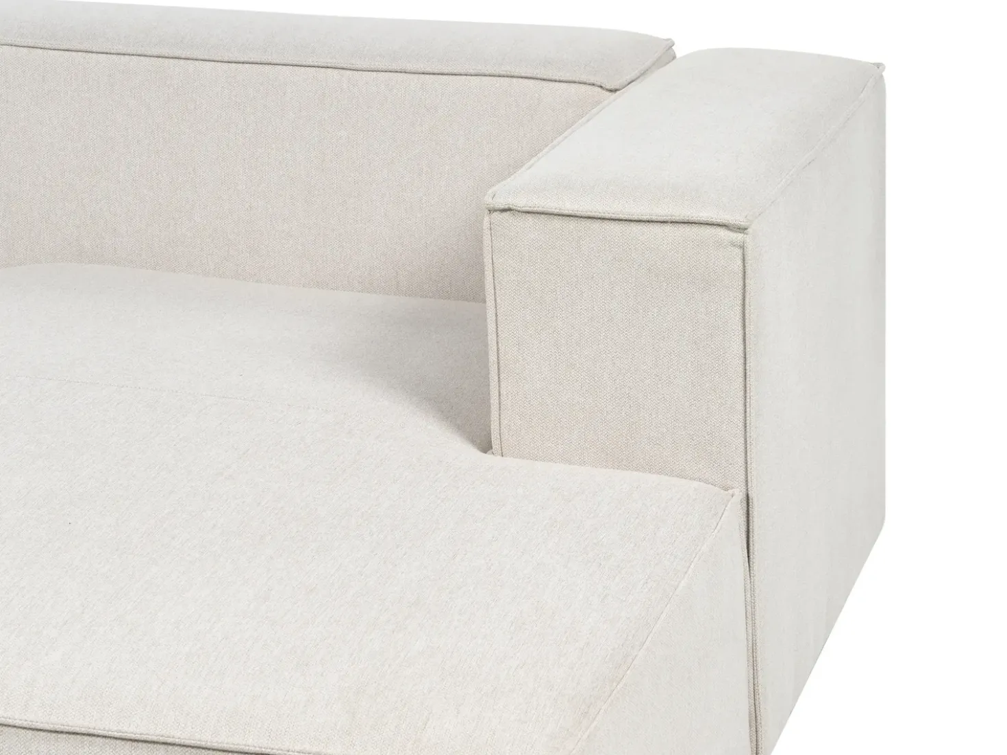 Divano angolare 3 posti VERNON Tessuto Beige chiaro Lato destro