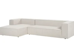 Divano angolare 3 posti VERNON Tessuto Beige chiaro Lato destro