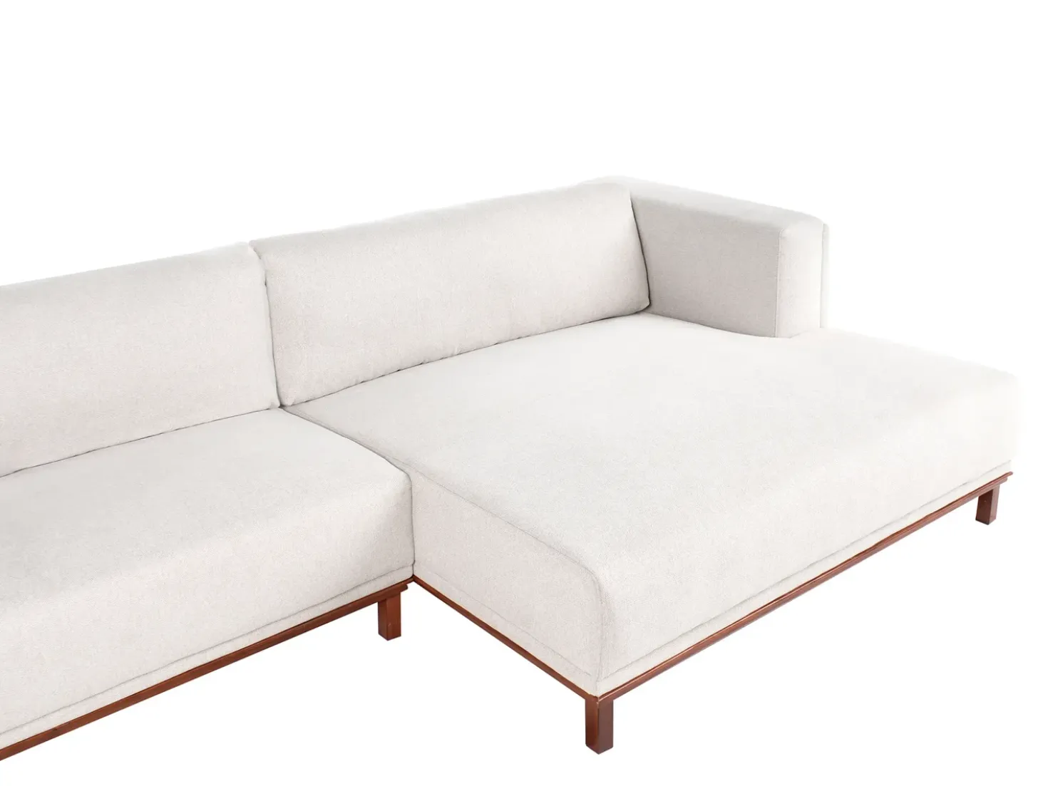 Divano angolare 4 posti VENG Tessuto Beige chiaro Lato Sinistro