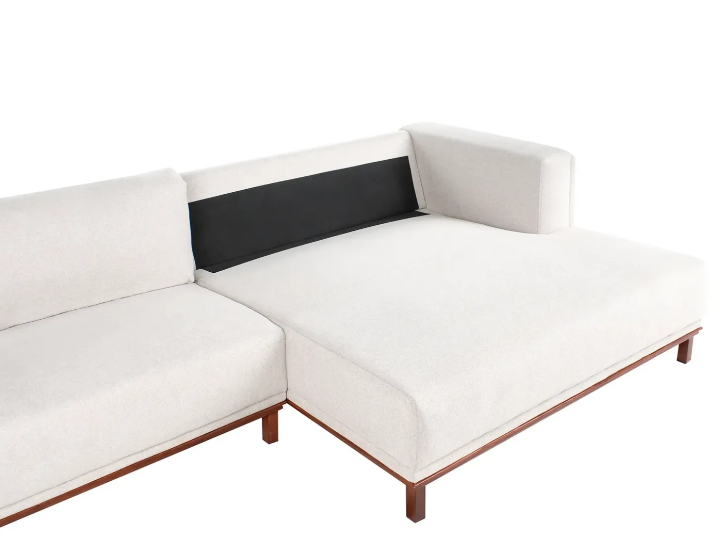 Divano angolare 4 posti VENG Tessuto Beige chiaro Lato Sinistro