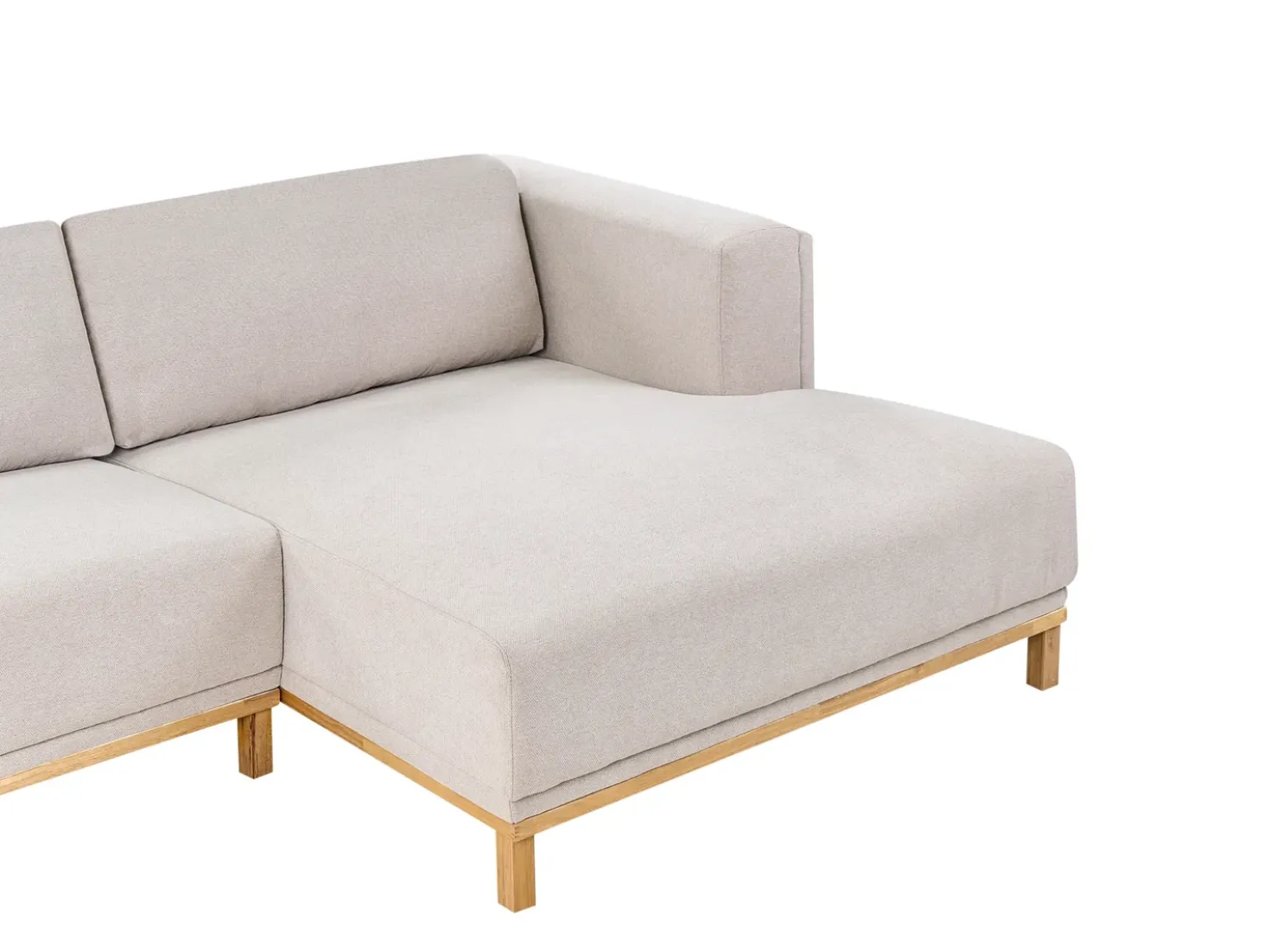 Divano angolare 5 posti VENG Tessuto Beige chiaro Lato Sinistro