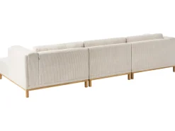 Divano angolare 5 posti VENG Velluto a coste Beige chiaro Lato Sinistro