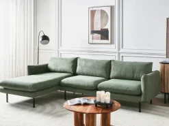 Divano angolare 4 posti VINTERBRO Tessuto Verde chiaro Lato destro