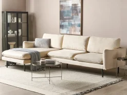 Divano angolare 4 posti VINTERBRO Velluto Beige chiaro Lato destro
