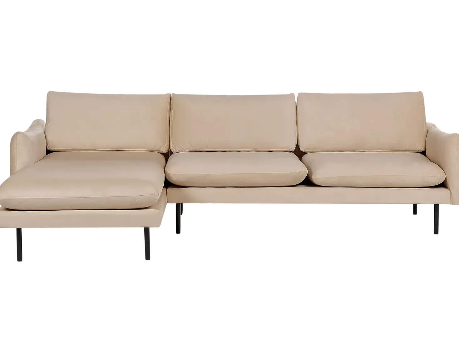 Divano angolare 4 posti VINTERBRO Velluto Beige Lato destro