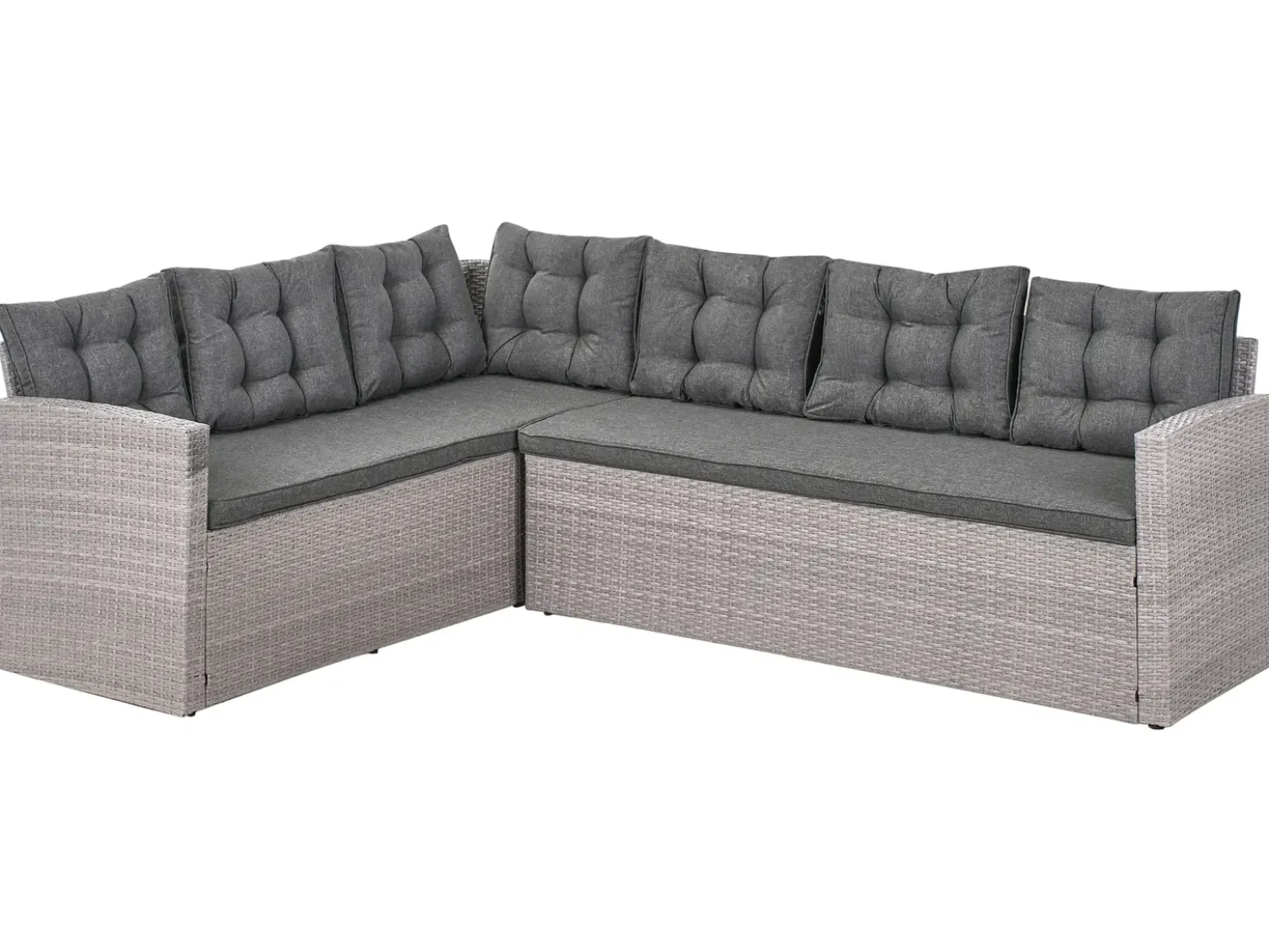 Divano angolare da giardino 8 posti VITERBO Rattan sintetico (PE) Grigio