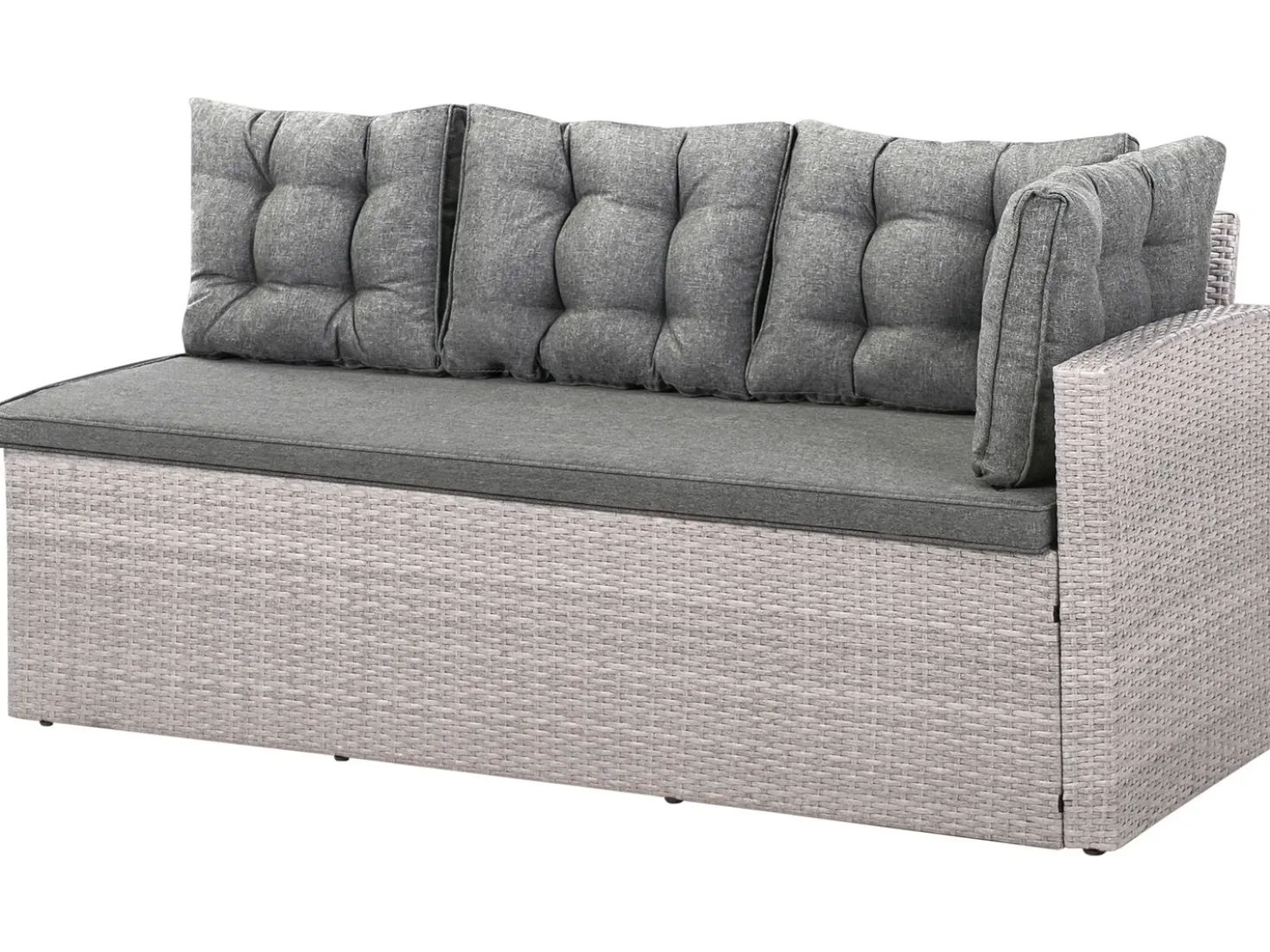 Divano angolare da giardino 8 posti VITERBO Rattan sintetico (PE) Grigio