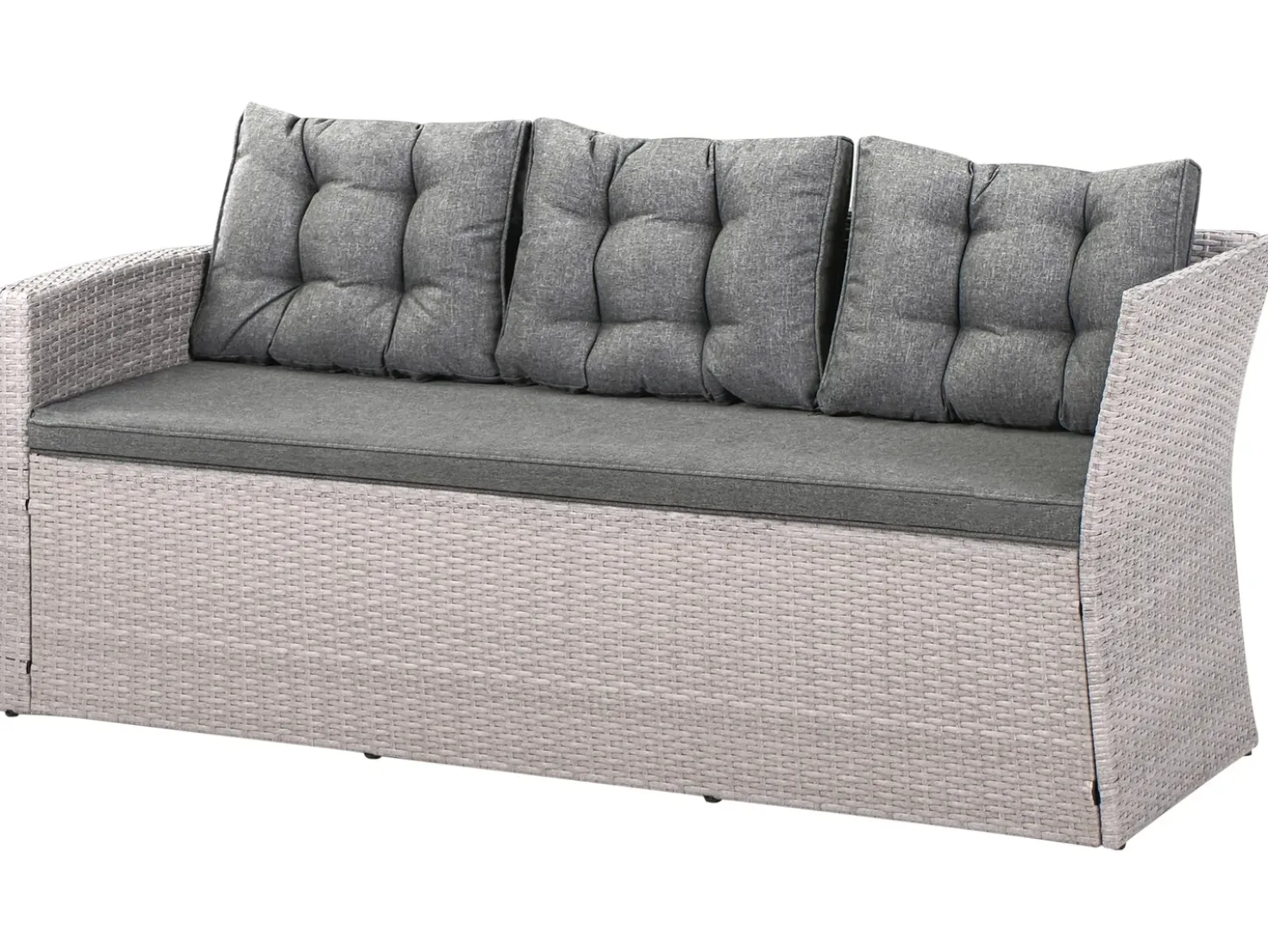 Divano angolare da giardino 8 posti VITERBO Rattan sintetico (PE) Grigio