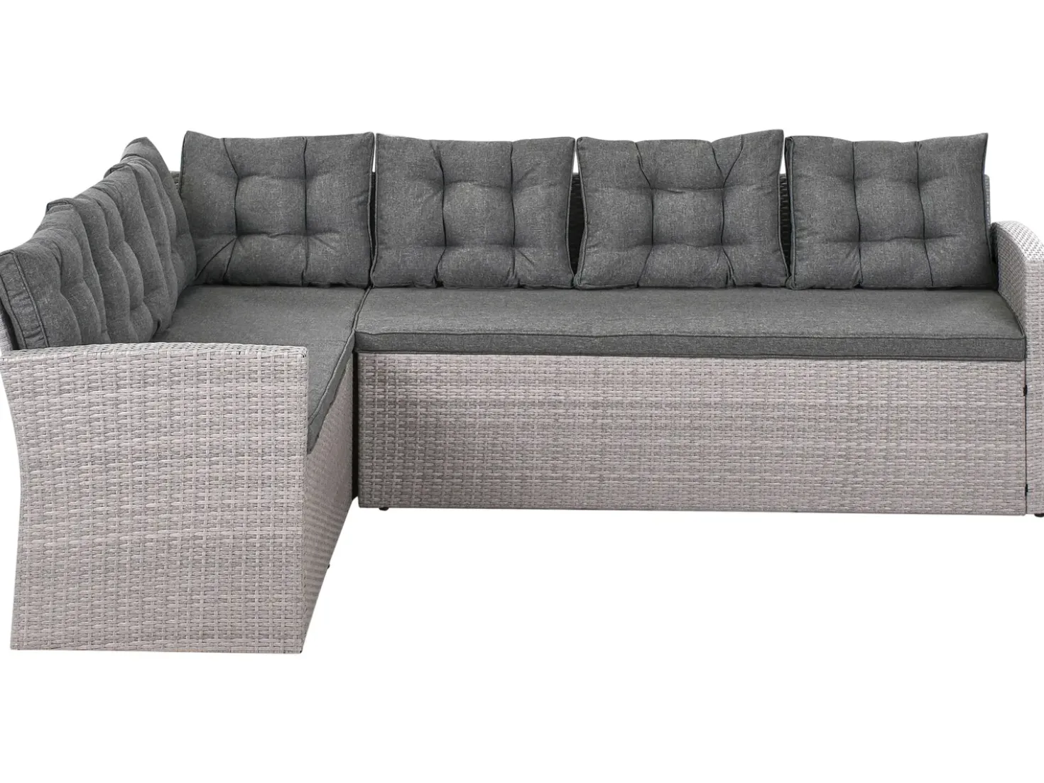 Divano angolare da giardino 8 posti VITERBO Rattan sintetico (PE) Grigio