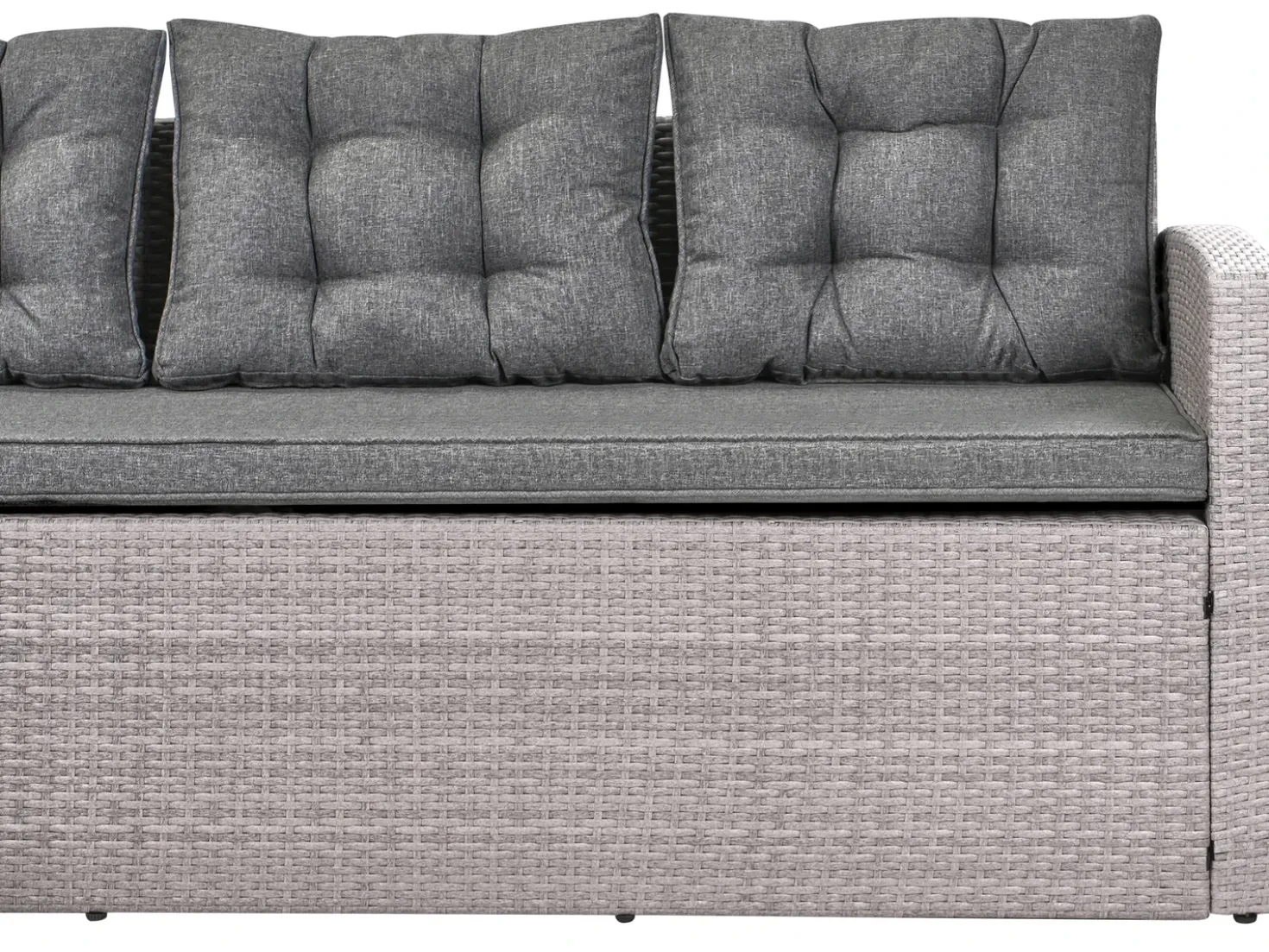 Divano angolare da giardino 8 posti VITERBO Rattan sintetico (PE) Grigio