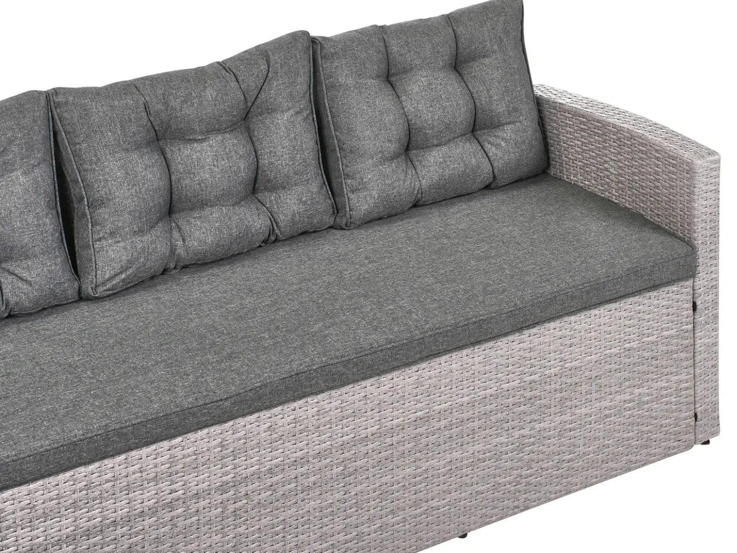 Divano angolare da giardino 8 posti VITERBO Rattan sintetico (PE) Grigio